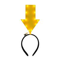 LED šviečianti rodyklės formos galvos juosta, maitinama baterijomis, reguliuojama galvos juosta vakarėliams, festivaliams ir renginiams One Size yellow