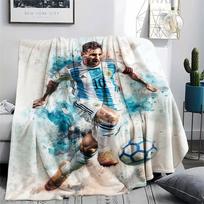 Lionelio Messi spausdinimo flanelinis pledas, minkštas užklotas miegamojo sofai, skalbiamas, futbolo gerbėjų atributika, puiki dovana. 80cm x 120cm gray