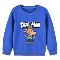 Dogman vaikiškas džemperis Ruduo Vaikams Linksmas Animacinis Šuo Žmogus Ilgomis Rankovėmis Viršutiniai Drabužiai Berniukams Anime Mados Gobtuvėlis Mergaitei Laisvalaikio Drabužiai 120 blue