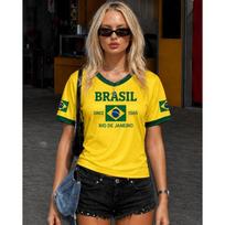 Moterims Brazilija 00 Futbolo marškinėliai Retro V formos iškirpte Trumpomis rankovėmis Kvėpuojantis tinklelis Laisvas kirpimas Y2K Gatvės stilius Laisvalaikio futbolo marškinėliai S brown