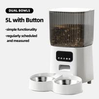 5L Pet Feeder with Camera Automatic Cat Feeder Smart Dog Food Dispenser WiFi Timing Quantitative Stainless Steel Feeding Bowl (as the picture,5L) black