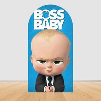 Laimingo Boss Baby gimtadienio arkos uždangalas Berniuko gimtadienio Naujagimio kūdikio krikštynų vakarėlio dekoracijos Fotografijos fono rekvizitai 3.9x7.2ft(120x220cm)