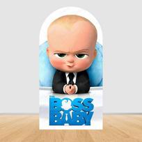Laimingo Boss Baby gimtadienio arkos uždangalas Berniuko gimtadienio Naujagimio kūdikio krikštynų vakarėlio dekoracijos Fotografijos fono rekvizitai 4.6x7.8ft(140x240cm)