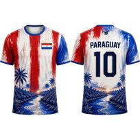 Paragvajaus Vėliavos Spausdinimo Futbolo Marškinėliai 2026 Nauji Vasaros Sportiniai Kvėpuojantys Greitai Džiūstantys Marškiniai Unisex Futbolo Treniruočių Apranga XS red