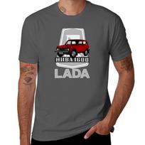 Lada Niva 1600 Logo (Red On Black) Tshirt Large Size Casual Short Sleeve Top 3XL black