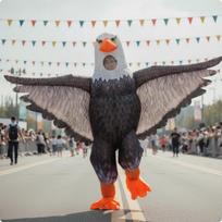 Pripučiamas kostiumas, pripučiamas pilno kūno kostiumas suaugusiems, renginių vedėjams, Helovinui, scenai New Eagle gray