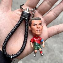 Pasaulio taurės raktų pakabukas: Ronaldo, Mbappé, Messi, Kane, Yamal figūrėlės gray