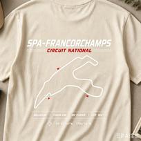 Spa-Francorchamps trasos žemėlapio grafikos marškinėliai Belgijos lenktynių trasos Vintažiniai Motorsporto gerbėjų Atsitiktiniai trumparankoviai viršutiniai drabužiai M white