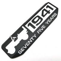 JEEP 1941 Metalinis emblema: Suderinama su Compass, Wrangler, Grand Cherokee - Automobilio ir galinės dalies lipdukas 1941 Metal Car Emblem balta/juoda