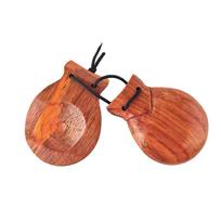 Traditional Design Wood Castanets with String Flamenco Castanets Wooden Clapper  Gift Giving Rosewood color brown