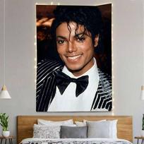 Pop karalius Michaelis Jacksonas Vėliavos Sienos Kabinamas Fonas Meno Vėliava Miegamojo Namų Lauko Dekoravimui 74x94cm(29x37in)