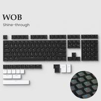 120-Key Low Profile Keycap Black Contour Dye-Sublimation PBT Keycaps for MX Switch Mechanical Keyboard gray