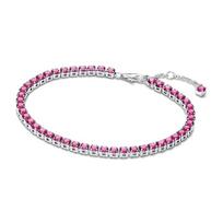925Silver trendy Shiny pentagonal Heart-Shaped ruby Adjustable Bracelet Fit For Charm DIY bead Women's High-end Jewelry 18cm gray