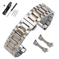 Lenktas galas, vientiso nerūdijančio plieno laikrodžio apyrankė Tissot drugelio sagtimi, 12 14 16 18 19 20 21 22 24 mm, universalūs dirželiai 19mm gray