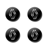 4 vnt. 56 mm Renault ratlankių centriniai dangteliai Duster Megane Clio Captur Kadjar Fluence mėlyna