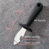 Stainless Steel Seafood Scallop Pry Knife with Handle Oyster Knives Sharp-edged Shucker Shell Seafood Opener Kitchen Tool black
