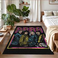 ABBA Print Crystal Velvet Plush Rug Anti?Slip Wear?Resistant Floor Carpet For Indoor Household Home Decoration 80cmx120cm