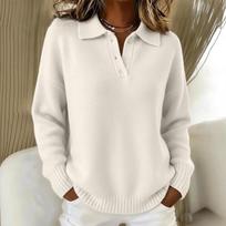 Women's Casual Knit Pullover Sweater with Button for Everyday Wear XL balta
