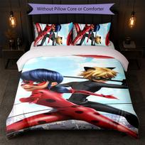 Miraculous Ladybug Print 3Pcs Duvet Cover Set 1 Duvet Cover and 2 Pillowcases Soft Bed Linen For Household Bedroom 135cm*200cm