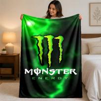 Monster Energy spausdinimo flanelinis pledas Jaukus šiltas pliušinis pledas lovai, sofai, kušetei, vidaus buitinėms reikmėms 75x90cm