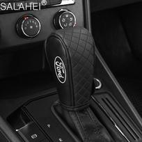 Automobilio pavarų perjungimo svirties dangtelis Odinis Neslystantis pavarų svirties apsaugas Ford Mustang Fiesta Focus Mondeo Kuga Edge F150 Ranger Lipdukas black