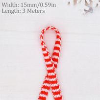 Christmas Red Green Knitting Polyester Ribbon For Mini Doll Scarf DIY Crafts Xmas Tree Wine Bottle Gift Packaging Decoration 3Meter