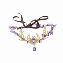 Twig Branch Design Fairy Tiara Simulate Tree Leaves Fantasy Headpiece Fairy Headpiece  Party Wear violetinė