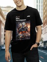 F1 Max Verstappen Print Short Sleeve T-Shirt 3XL brown