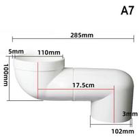 110 mm WC jungties antgalis Tualeto keitiklio vamzdis Poslinkio dizaino prailginimo adapteris Tualeto nuotekų perkėlimo flanšo prailgintojas Adapteris 17.5CM