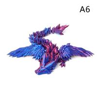 3D Spausdintas Skraidantis Drakonas Artikuliuotas Drakonas Vakarų Stiliaus Sąnarių Judinamas Drakono Modelis Namų Darbalaukio Amatų Ornamentas A6 blue