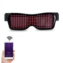 LED akiniai, „Bluetooth“ programėlės valdomas LED ekranas, išmanieji akiniai, įkraunami per USB, „pasidaryk pats“ stilingi akiniai vakarėliui, klubui, didžėjui, Helovinui raudona