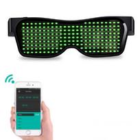 LED akiniai, „Bluetooth“ programėlės valdomas LED ekranas, išmanieji akiniai, įkraunami per USB, „pasidaryk pats“ stilingi akiniai vakarėliui, klubui, didžėjui, Helovinui žalia