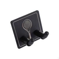 Screwless Tennis Racket Wall Mount | Rustproof Stainless Steel, SpaceSaving LowProfile Design, beige