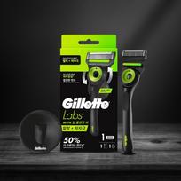 Gillette Labs Deep Cleansing Bar Razor Neon Night/White Edition Handle + 1 Blade + Stand Neon Night Edition Handle + 1 Blade + Stand 1 pcs black