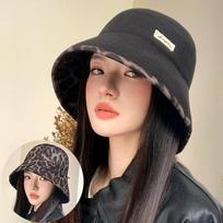 Women S Vintage Leopard Print Double Sided Bucket Hat For Fall Winter One Size juoda