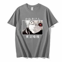 Japonijos anime Tokyo Ghoul marškinėliai Vyriški Kawaii Animaciniai filmukai Kaneki Ken Grafiniai marškinėliai Madingi unisex marškinėliai Vasaros marškinėliai Vyriški marškinėliai S tamsiai pilka spalva