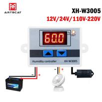 XH-W3005 W3005 DC 12V 24V 220V 10A Skaitmeninis drėgmės valdiklis Higrometro valdymo jungiklis 0–99 % RH higrostatas su drėgmės jutikliu 110-220V