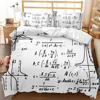 Matematinės formulės patalynės komplektas juodas patalynės komplektas antklodės užvalkalas pagalvės užvalkalas patalynės užvalkalui / dvigulė labai didelė 2/3 dalių miegamojo apdaila Baby 100x135cm white