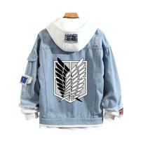 2023 m. „Attack on Titan Jacket“ Laisva palaida džinsinė striukė vyrams ir moterims M