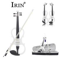 IRIN 4/4 elektrinis akustinis smuikas su smuiko korpuso dangteliu, skirtas muzikos styginiam instrumentui balta