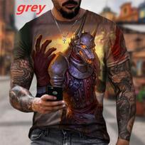 2023 Vasaros Mada Senovės Horas Egipto Dievas Anubis 3D Spaudos Marškinėliai O formos iškirpte Gatvės drabužiai Kasdieniški Animaciniai Anime Trumpomis Rankovėmis XL black