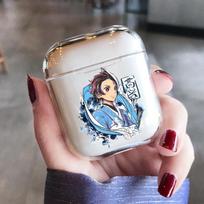Anime Demon Slayer Airpod dėklai Air Apple Pro 3, skirti Airpods Pro Pro2 2 3rd Pods Gen Airpord dėklai Tanjirou Nezuko Cover Funda Airpods 1 2 gray
