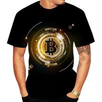 Naujausias BTC Bitcoin 3D spausdintas T-shirt vyrams/moterims Juokingi trumpomis rankovėmis marškinėliai Šaunūs vasaros vyrams moterims vaikams T-shirt Megztiniai Viršutiniai drabužiai 100-6XL L brown
