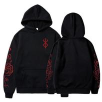 Anime Berserk Acid Hoodies Printed Vyriški Moteriški Madingi Ilgomis rankovėmis Harajuku Goth Drabužiai Estetiški Gatvės Aprangos Megztinis Oversized M black