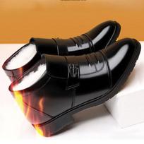 Vyriški žieminiai kailiu pamušalu verslo batai Slip On Loafers vyrams Karvės odos vilnos pamušalas Sulaiko šilumą 38 juoda
