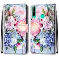 Prabangus dažytas odinis dėklas Piniginės knygos stiliaus apsauginis dangtelis, skirtas Huawei Y5 Y6 Y7 Y9 P30 P40 P20Lite/Mate 20 Lite/P Smart Z/Nova 6SE Huawei Y6 2019