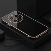 Dėklas Realme 12X, Telefono dėklas Realme 12 Pro, Dėklas Realme 12 + 12, Realme 12 Pro Plus Prabangus kvadratinis galvanizuotas smūgiams atsparus galinis dangtelis Realme 12 Plus&Case & Strap black