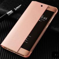 Automatinio miego/budinimo dėklas telefonui Huawei P50 Pro P40 P30 Lite P20 P10 Plus Mate 20 Lite Mate20 Mate 10 Pro Smart View atverčiamas dėklas Funda Capa for P40 rožinio aukso spalvos