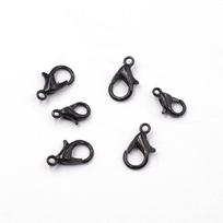 Metalinis omaro užsegimo kabliukas, galiniai jungikliai papuošalų gamybos reikmenims, vėriniui, apyrankei, pasidaryk pats 14mm 50pcs juoda