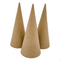 3 gabaliukai popieriaus masės kūgių su atvirais galais, universalūs rankdarbiai, vaizduotės kupini DIY Kalėdoms 15cm